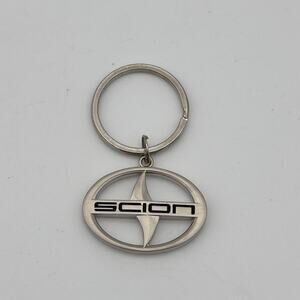 Scion Keychain Key Ring Car Logo Metal Silver Vintage Auto Accessory Gift